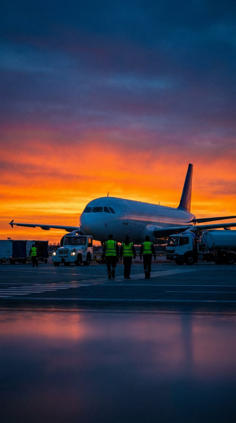 Tarmac au lever du jour
